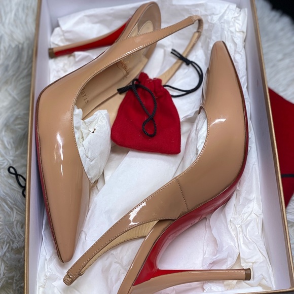 Christian Louboutin Shoes - Louboutin nude slingback heels